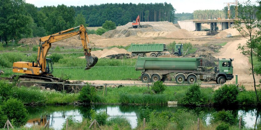 Baustelle für eine Autobahn