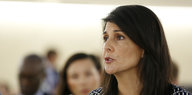 Nikki Haley spricht auf der UN-Versammlung