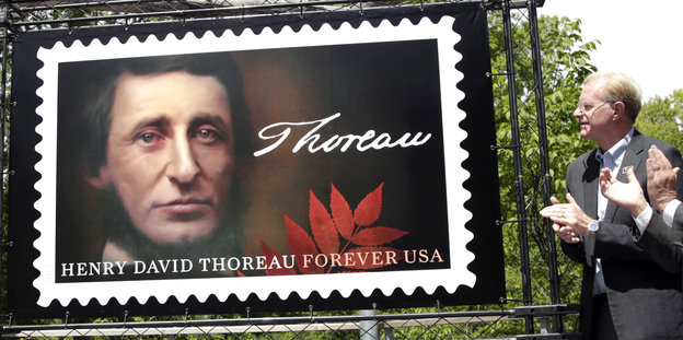 Das Bild einer Briefmarke, die Thoreau zeigt