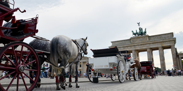 Pferdekutschen vor dem Brandenburger Tor