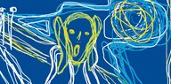 Edvard Munchs Bild Der Schrei in Paint gemalt