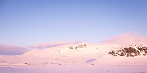 Der schneebedeckte Berg Halti an der norwegisch-finnischen Grenze.