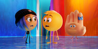 Szene aus dem Film: Drei Emojis reden miteinander