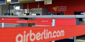 Ein leerer Schalter von Air Berlin