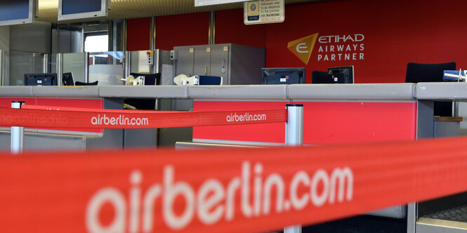 Ein leerer Schalter von Air Berlin