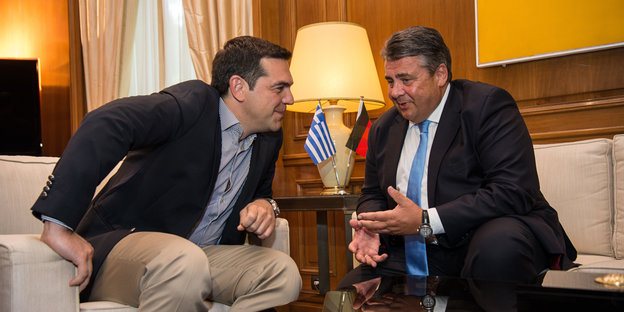 Zwei Männer, Tsipras und Gabriel