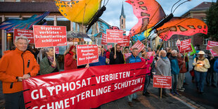 Demonstration gegen Glyphosat im bayrischen Neustadt an der Aisch