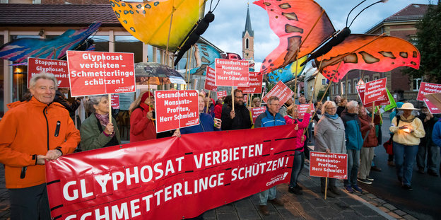 Demonstration gegen Glyphosat im bayrischen Neustadt an der Aisch