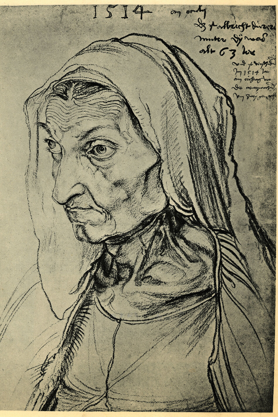 Дюрер портрет матери рисунок