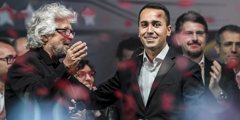 Luigi Di Maio mit seinem Ziehvater Beppe Grillo