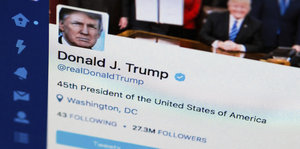 Ein Screenshot des Twitter-Accounts von US-Präsident Donald Trump