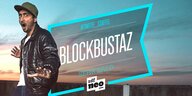 Banner der Comedy-Serie "Blockbustaz", im Bild Rapper Eko Fresh