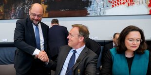 Nahles, Schulz, Oppermann nebeneinander