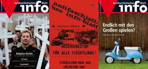 Drei Titelseiten des Antifaschistische Infoblatts