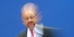 Ein verschwommenes Foto von Martin Schulz