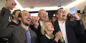 Jubel bei SPD-Anhängern