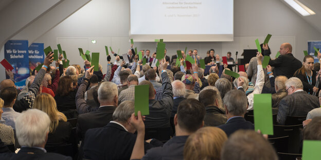 Delegierte auf dem AfD-Parteitag Delegierte auf dem AfD-Parteitag