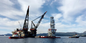 Eine Öl-Förderplattform in Norwegen