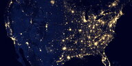 Ein Blick auf die USA bei Nacht