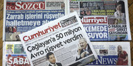 Einige Titelseiten türkischer Zeitungen