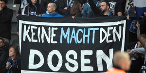 Banner bei Spiel Hertha-Leizig