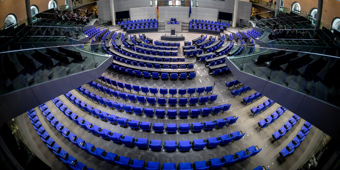 Der Plenarsaal des Deutschen Bundestag