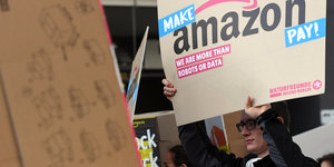 Protest gegen die Arbeitsbedingungen bei Amazon