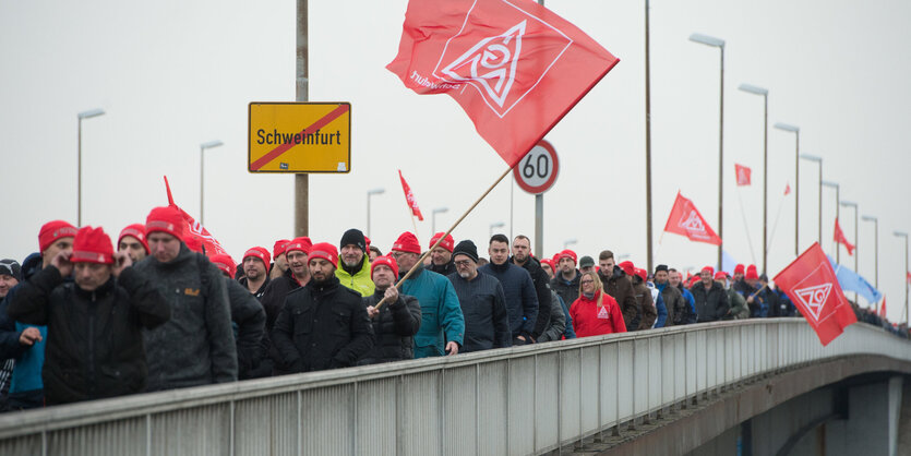 Metaller-Demo in Schweinfurt