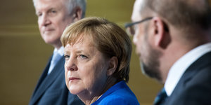 Horst Seehofer, Angela Merkel und Martin Schulz