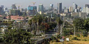 Bild der äthiopischen Hauptstadt Addis Abeba aus der Vogelperspektive