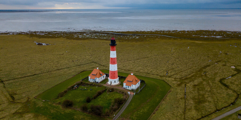 Leuchtturm Westerheversand in Westerhever, Schleswig-Holstein