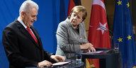 Binali Yildirim und Angela Merkel