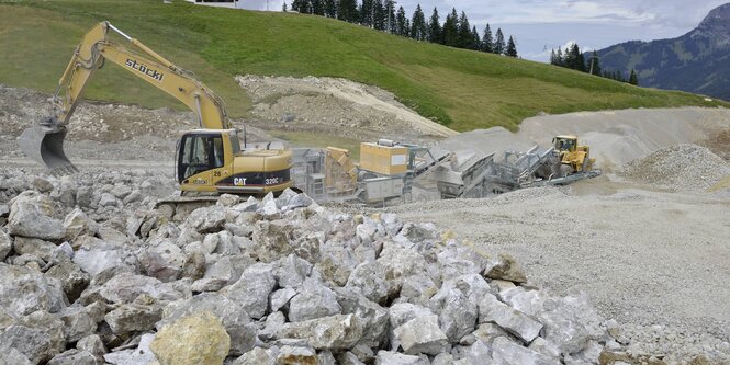 Baustelle im Skigebiet Sudelfeld