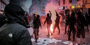 Demonstranten beim G20-Protest