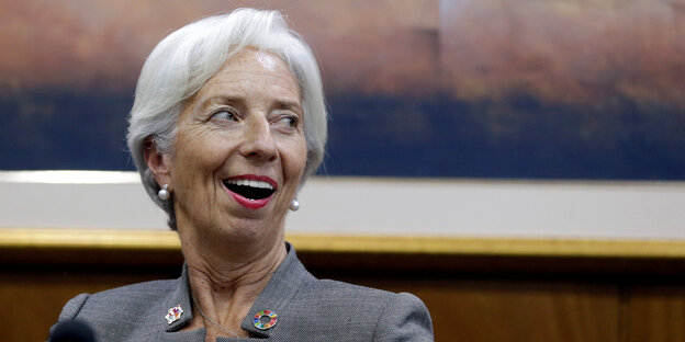 Christine Lagarde lacht