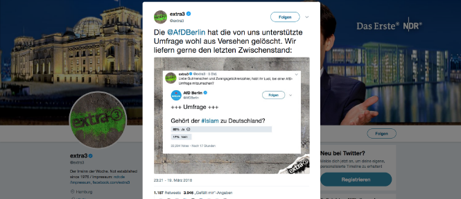 Ein Screenshot von einem Tweet, der einen anderen Tweet zeigt