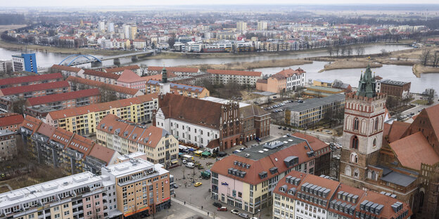 Blick auf Frankfurt/Oder von oben Blick auf Frankfurt/Oder von oben