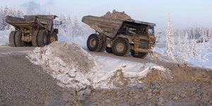 Laster in der Nickel-Mine von Talvivaara