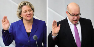 Bundesumweltministerin Svenja Schulze (SPD) und Bundeswirtschaftsminister Peter Altmaier (CDU)