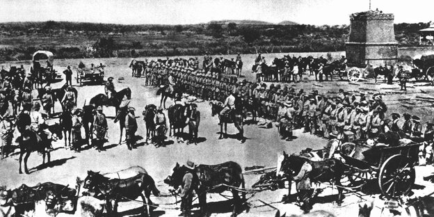 Historisches Foto: deutsch Soldaten 1904 in Namibia
