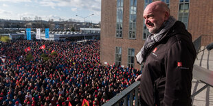 Betriebsratschef Bernd Osterloh bei einem VW-Warnstreik im Februar