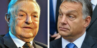 George Soros und Viktor Orbán in einer Bildmontage