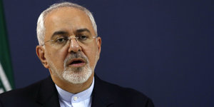 Mohammed Dschawad Sarif, Außenminister des Iran, spricht
