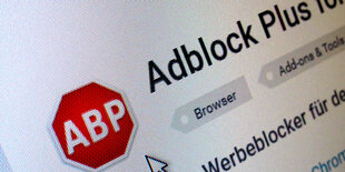 Adblock Plus auf einem Bildschirm