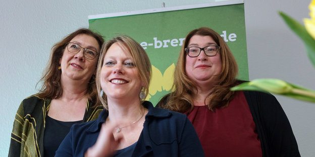 Die Grünen-Politikerinnen Karoline Linnert, Maike Schaefer und Anja Stahmann.