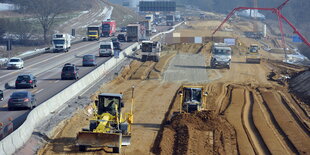 Eine Autobahnbaustelle