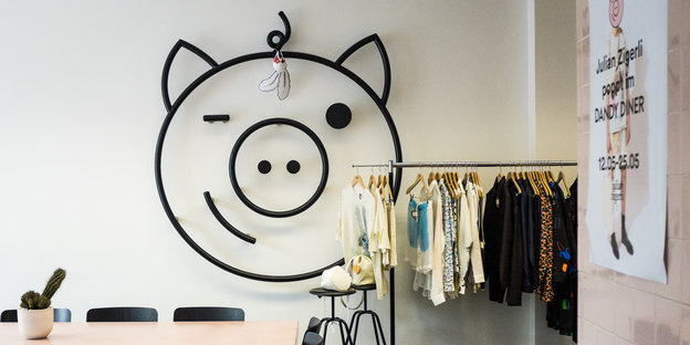 Das Logo des ehemaligen Dandy Diner: Ein stilisiertes Schweinegesicht