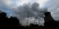 Ein Atomkraftwerk stößt eine riesige Rauchwolke in den Himmel
