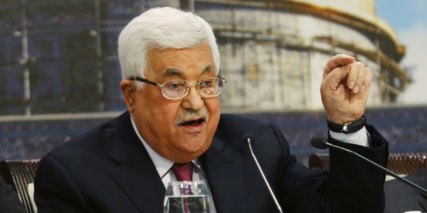 Palästinenserpräsident Mahmud Abbas spricht