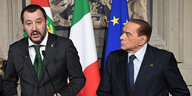 Zwei Männer, Matteo Salvini und Silvio Berlusconi